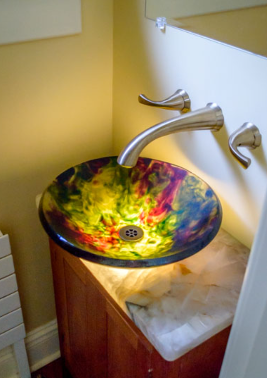 stained glass sink kitchen