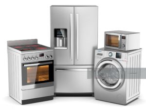 Stainless steel kitchen appliances